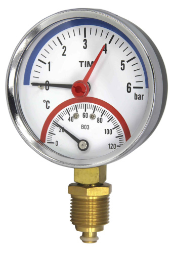 ������������� ������. (����.�����) � ���.�����. ����. ����. Dn 63 ��, 1/2", 0-6 bar, 0-120��, TIM